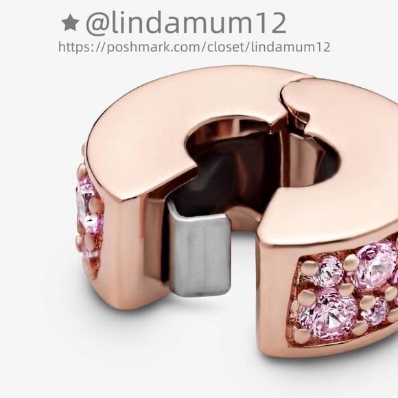Pandora Pink Pavé Clip Charm - Picture 3 of 5